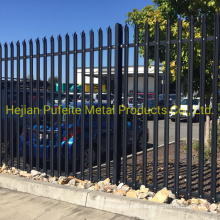 AS/NZS Standard Hot Dipped Galvanized Then Powder Coated Satin Black Steel Palisade Fencing.